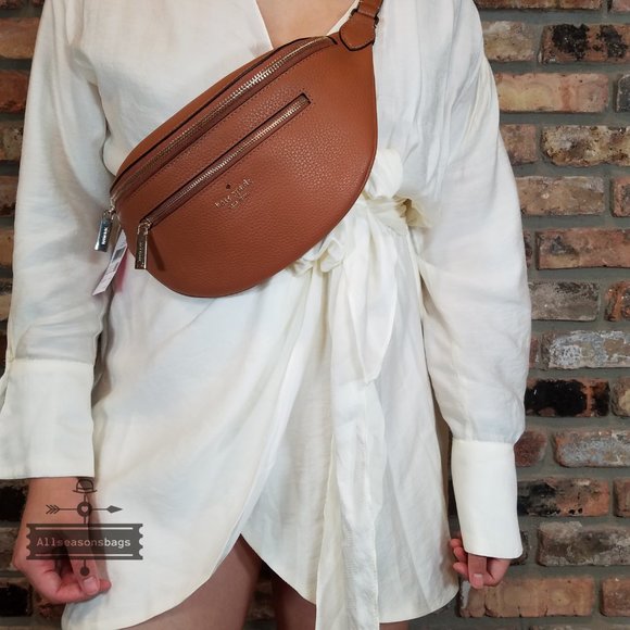 AUTHENTIC Kate Spade New York Leila Leather Belt Bag Fanny Pack in Warm GINGER - Picture 3 of 7